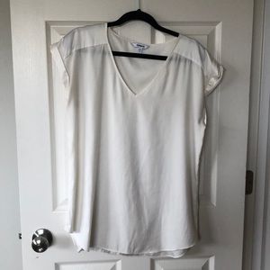 Express Gramercy V-neck Top - Ivory